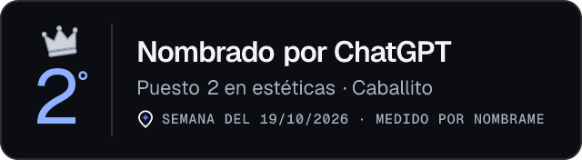 Nombrado por ChatGPT · Puesto 2 en estéticas de Caballito · Medido por Nombrame