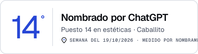 Nombrado por ChatGPT · Puesto 14 en estéticas de Caballito · Medido por Nombrame