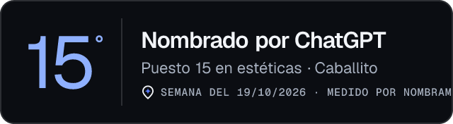 Nombrado por ChatGPT · Puesto 15 en estéticas de Caballito · Medido por Nombrame