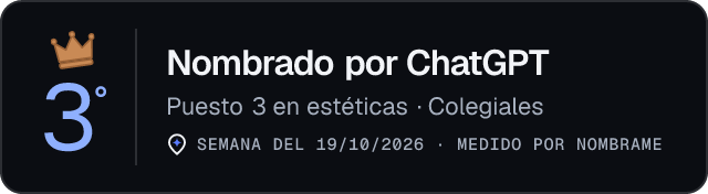 Nombrado por ChatGPT · Puesto 3 en estéticas de Colegiales · Medido por Nombrame