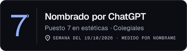 Nombrado por ChatGPT · Puesto 7 en estéticas de Colegiales · Medido por Nombrame