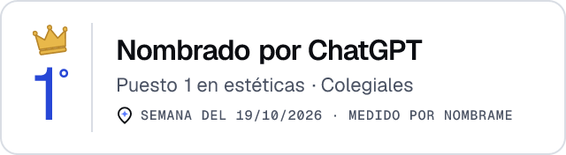 Nombrado por ChatGPT · Puesto 1 en estéticas de Colegiales · Medido por Nombrame
