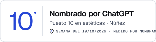 Nombrado por ChatGPT · Puesto 10 en estéticas de Núñez · Medido por Nombrame