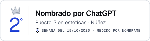 Nombrado por ChatGPT · Puesto 2 en estéticas de Núñez · Medido por Nombrame