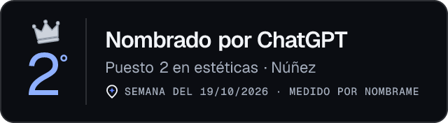 Nombrado por ChatGPT · Puesto 2 en estéticas de Núñez · Medido por Nombrame
