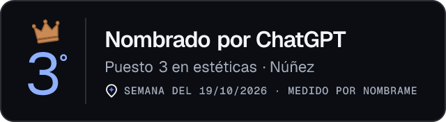 Nombrado por ChatGPT · Puesto 3 en estéticas de Núñez · Medido por Nombrame