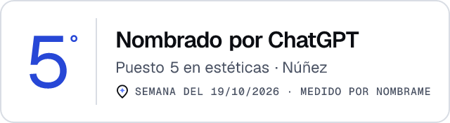 Nombrado por ChatGPT · Puesto 5 en estéticas de Núñez · Medido por Nombrame