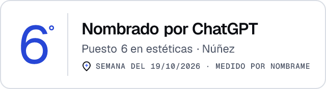 Nombrado por ChatGPT · Puesto 6 en estéticas de Núñez · Medido por Nombrame