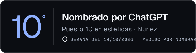 Nombrado por ChatGPT · Puesto 10 en estéticas de Núñez · Medido por Nombrame