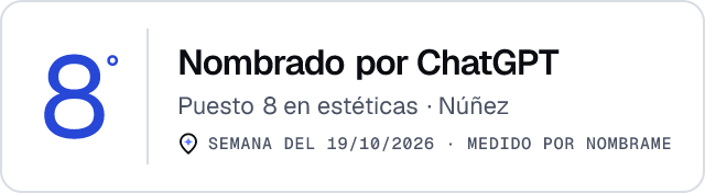 Nombrado por ChatGPT · Puesto 8 en estéticas de Núñez · Medido por Nombrame
