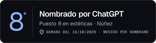 Nombrado por ChatGPT · Puesto 8 en estéticas de Núñez · Medido por Nombrame