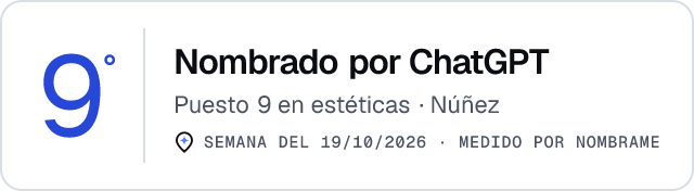 Nombrado por ChatGPT · Puesto 9 en estéticas de Núñez · Medido por Nombrame