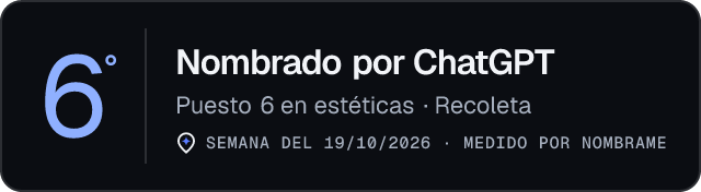 Nombrado por ChatGPT · Puesto 6 en estéticas de Recoleta · Medido por Nombrame