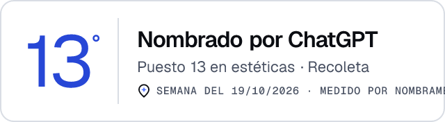 Nombrado por ChatGPT · Puesto 13 en estéticas de Recoleta · Medido por Nombrame